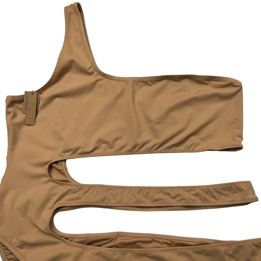 SKIMS Swim One Shoulder Monokini Ochre Womens‎ 4X
